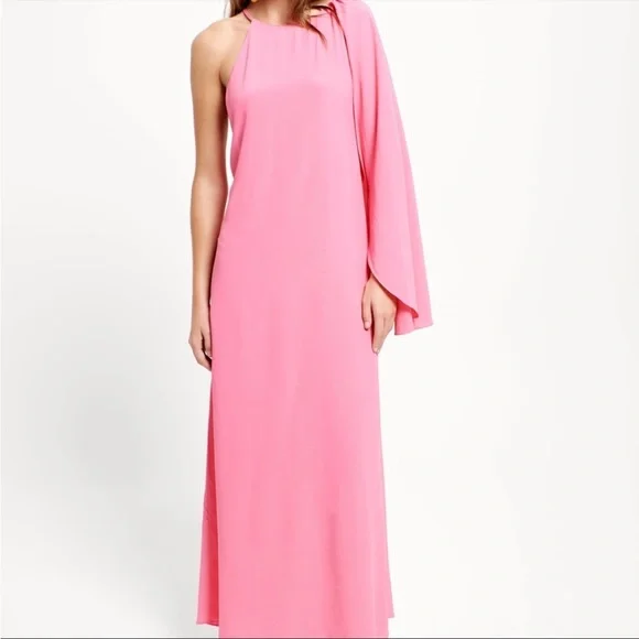 zara pink cape dress ZARA Limited Edition LONG KNIT CAPE Jacket DRESS Fuchsia Pink FASHION TREND